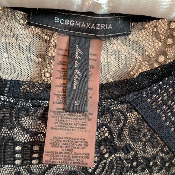 BCBGMAXAZRIA Capri Semi Sheer Lace Peplum small - Picture 7 of 8